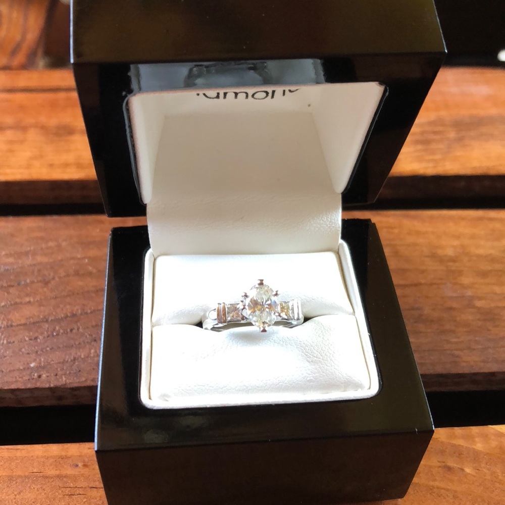 Genuine Oval Diamond Ring